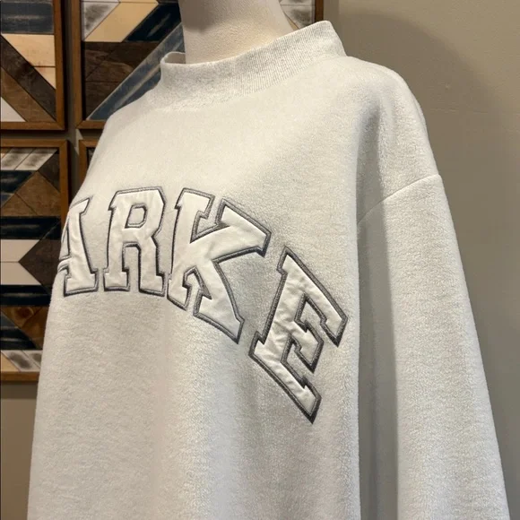 PARKE Inside Out Varsity Fleece Mockneck White / Light Grey size L/XL - Picture 4 of 10